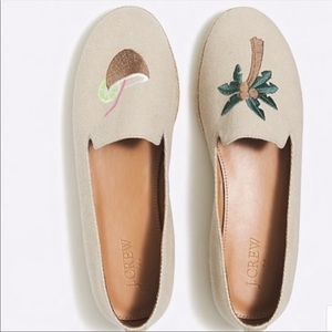 J Crew Tan Embroidered Summer Espadrilles